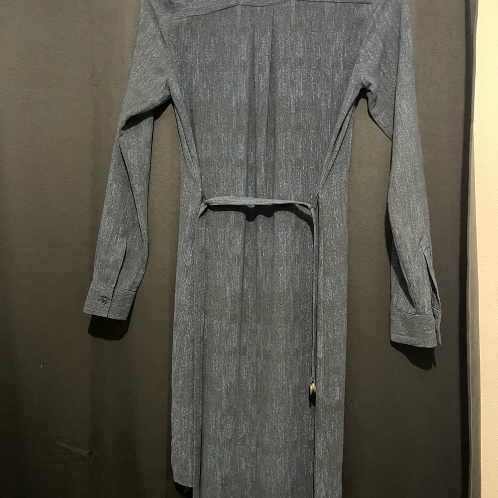 Michael Kors Long Sleeve Textured Blue Dress - Picture 2 of 3
